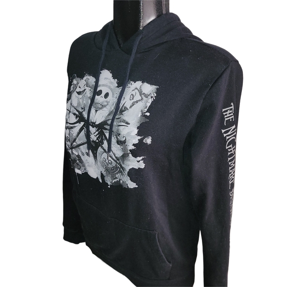 The Nightmare Before Christmas Black Pullover Graphic Front Hoodie M - Picture 3 of 7